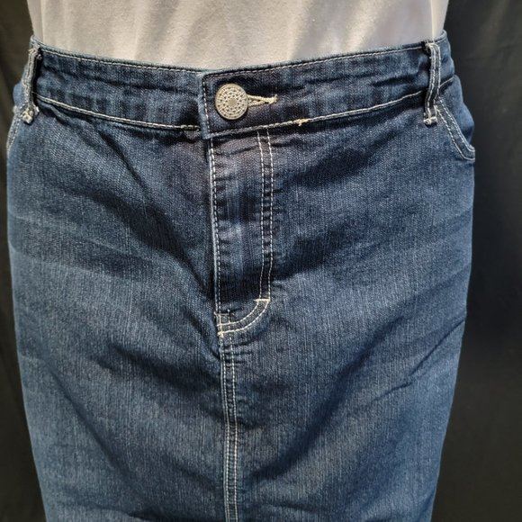 Denim Midi Length Below the knee Skirt - Picture 2 of 5